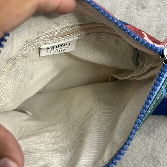 Kipling Women's Keiko Travel Shoulder Crossbody Bag Blue Botanical Abstract - Picture 8 of 15